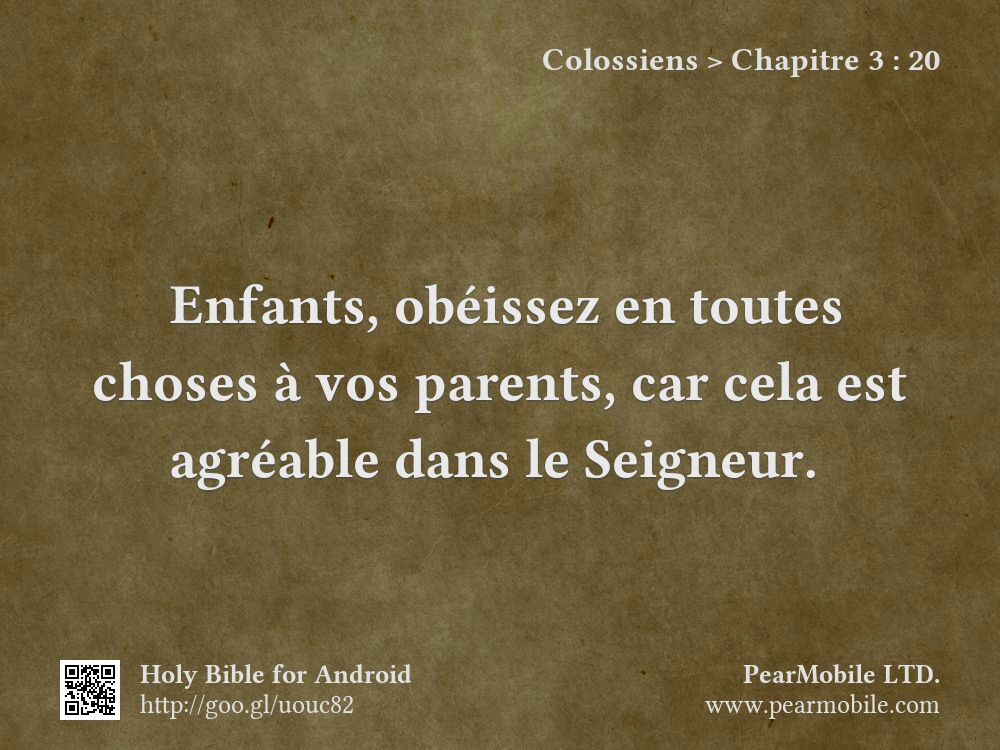 Colossiens, Chapitre 3:20